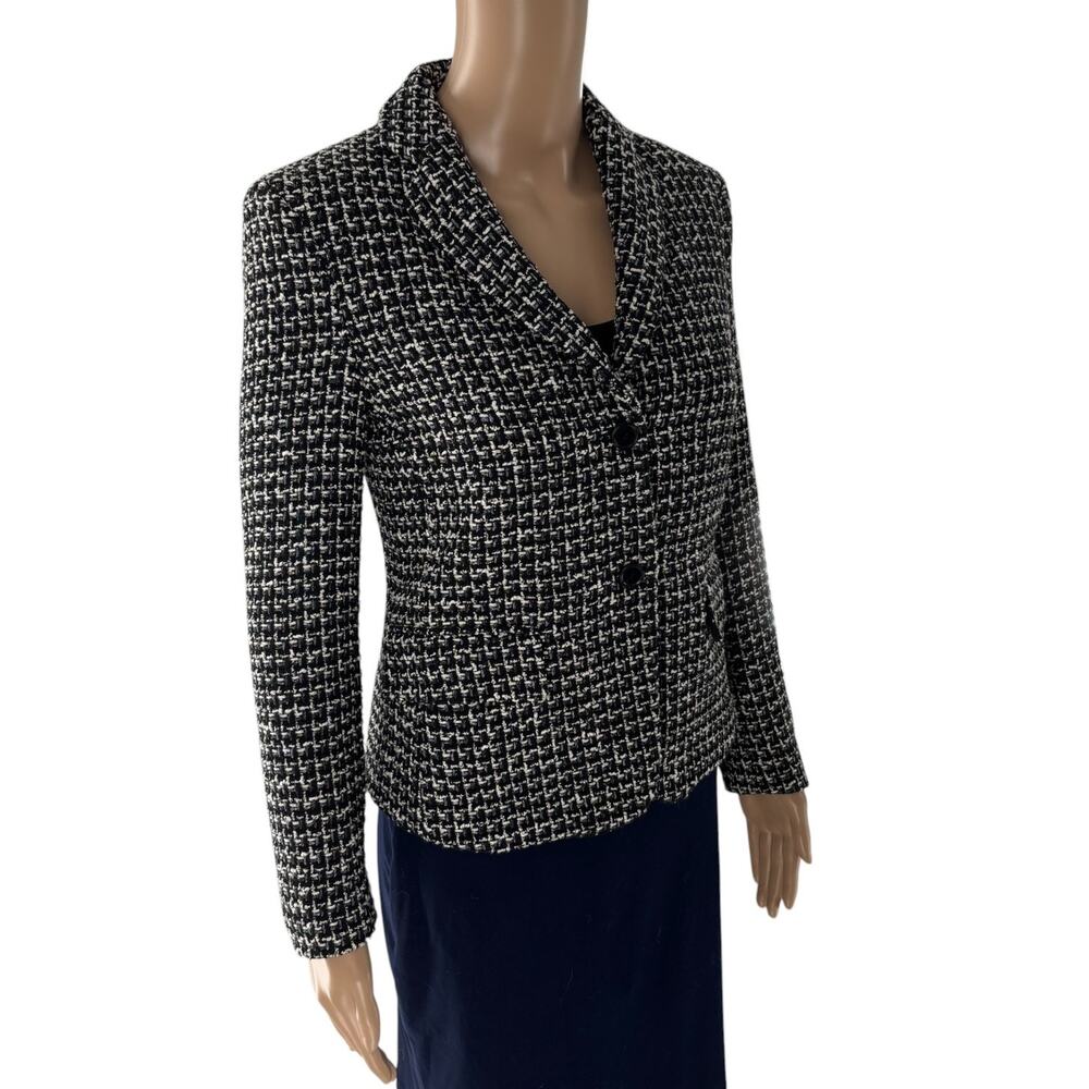 BOSS Black White Jomanda Tweed Blazer Jacket - Picture 6 of 12